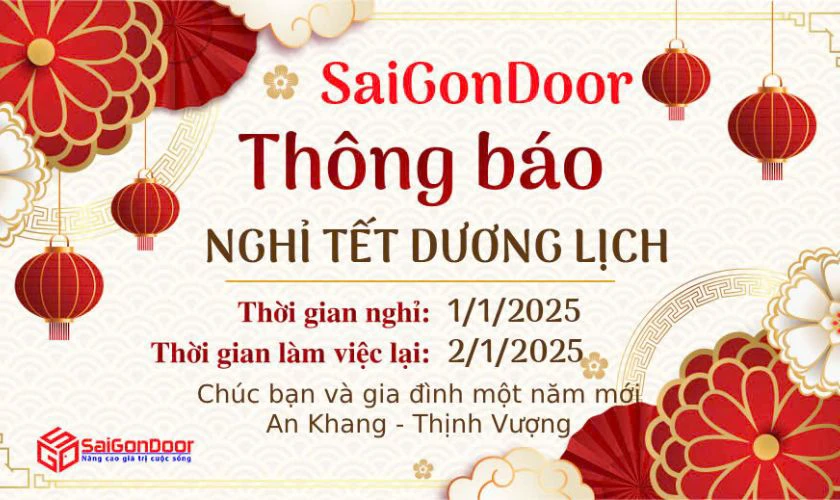 Banner thông báo nghỉ Tết Dương Lịch cho quán