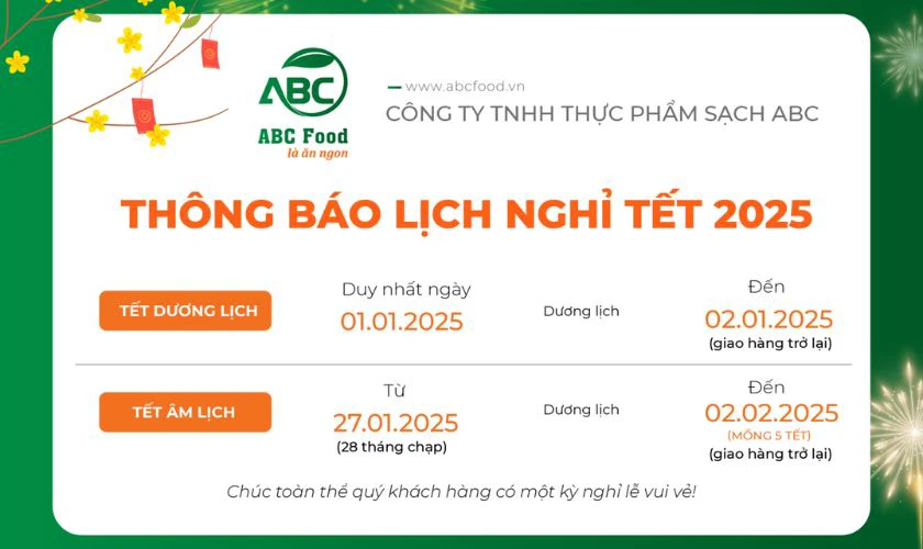 Banner thông báo nghỉ Tết cho quán ăn