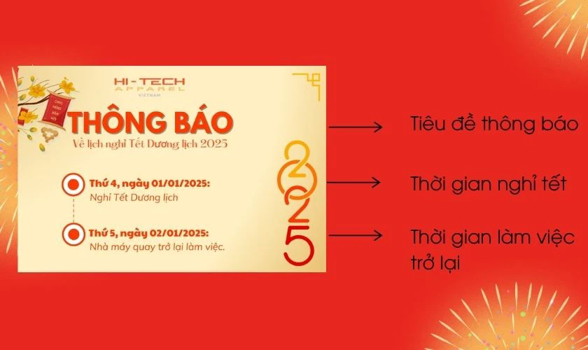 Banner thông báo nghỉ Tết Dương Lịch 2025 cần có các nội dung gì?
