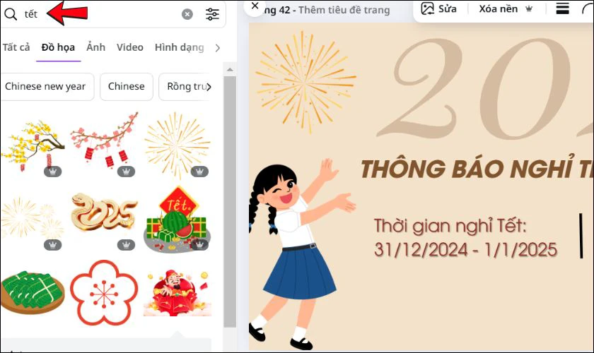 Cách tạo Banner thông báo nghỉ Tết Dương Lịch 2025