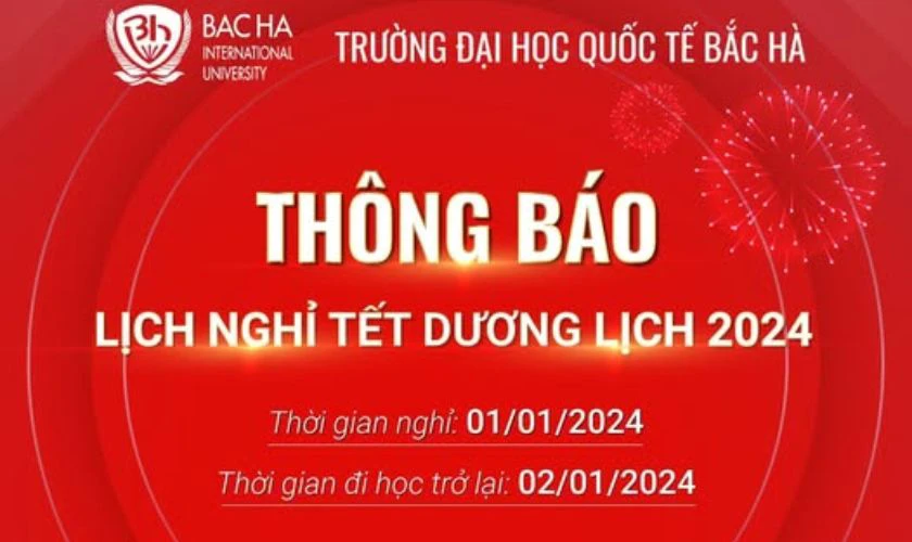 Banner thông báo nghỉ Tết Dương 2025 cho trường học
