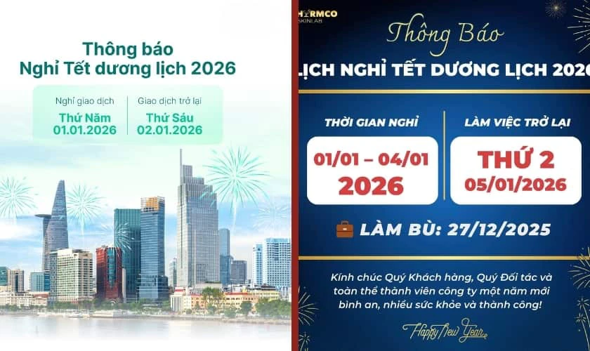 Banner thông báo nghỉ tết ấn tượng đẹp