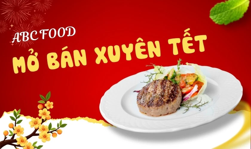 Banner thông báo nghỉ tết Dương lịch cho quán ăn HD