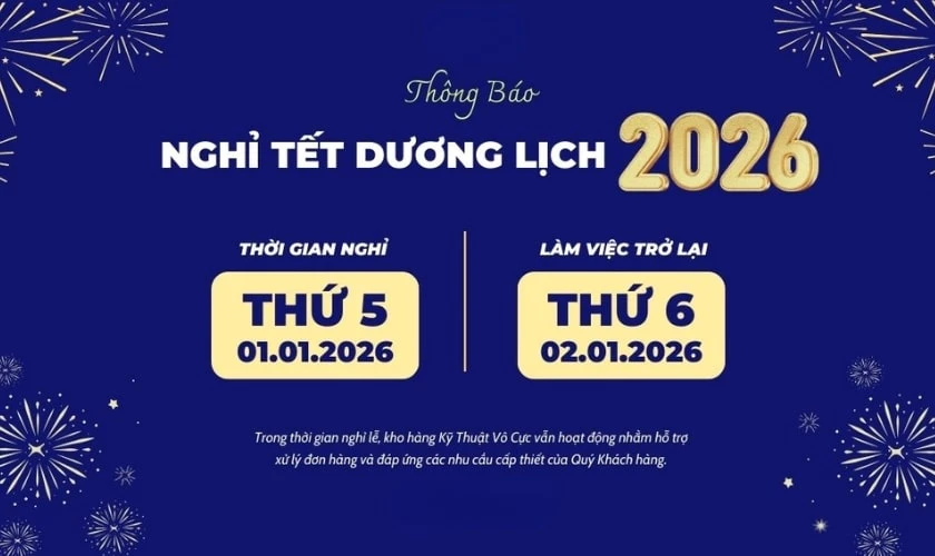 Banner thông báo nghỉ tết xanh dương