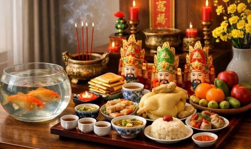 Bao sái ban thờ trước hay sau cúng ông Công ông Táo 2026