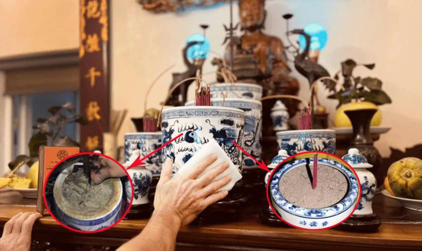 Rút tỉa chân nhang và sắp xếp lại bàn thờ