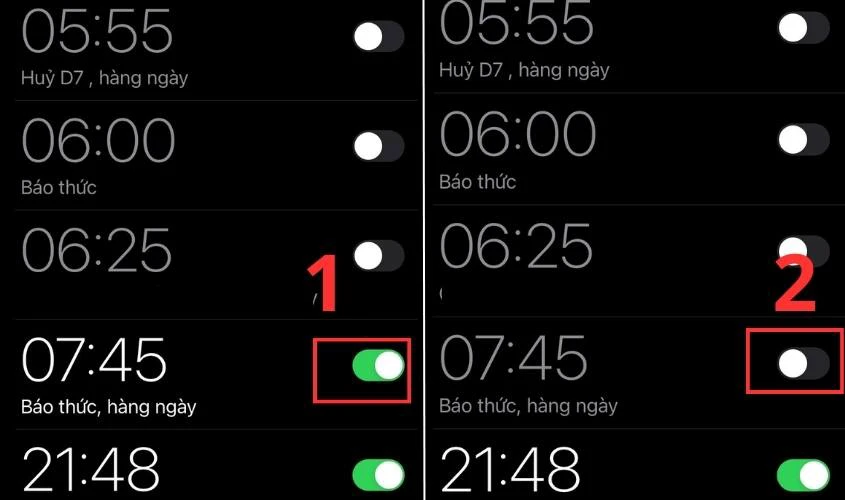 Cách tắt báo thức trên iPhone khi không sử dụng