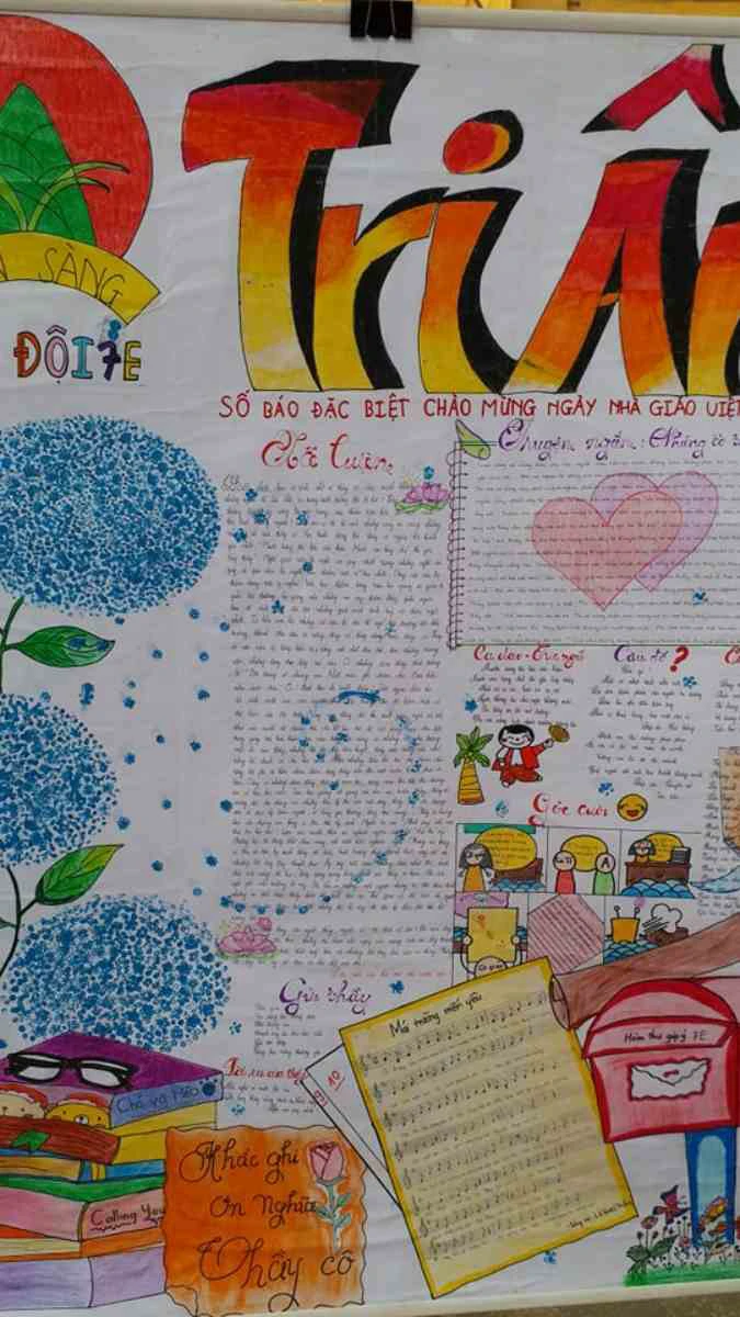 Vẽ bích báo chủ đề tri ân thầy cô độc đáo