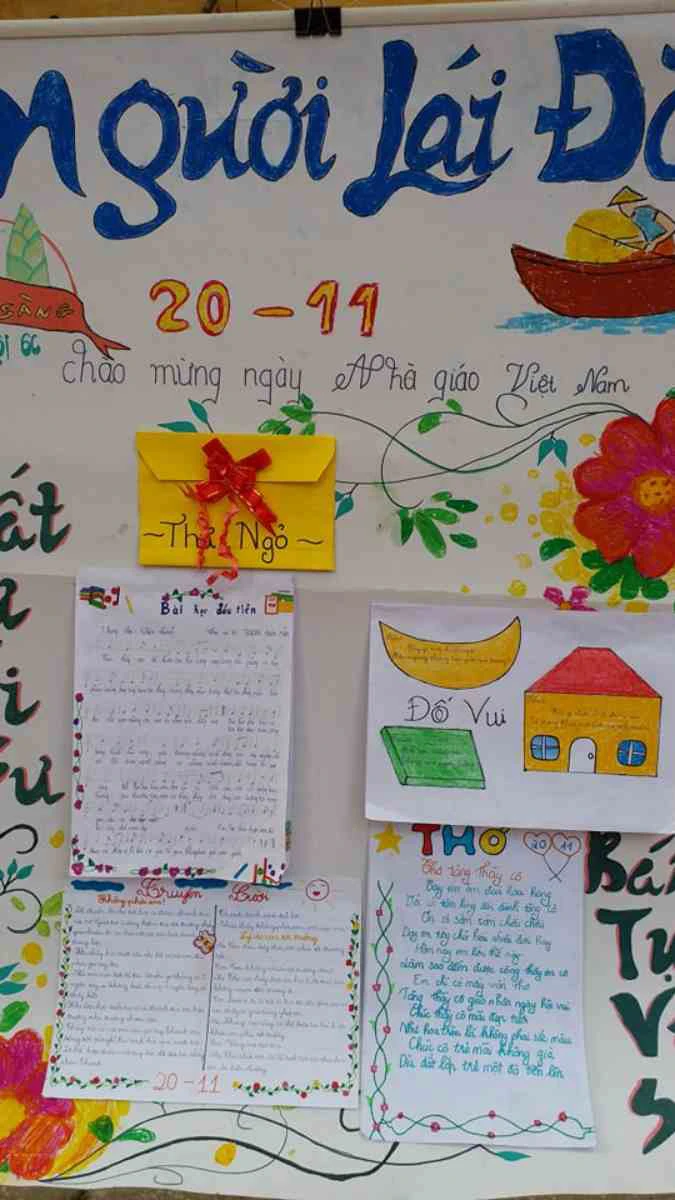 Vẽ bích báo tri ân thầy cô độc đáo 2025