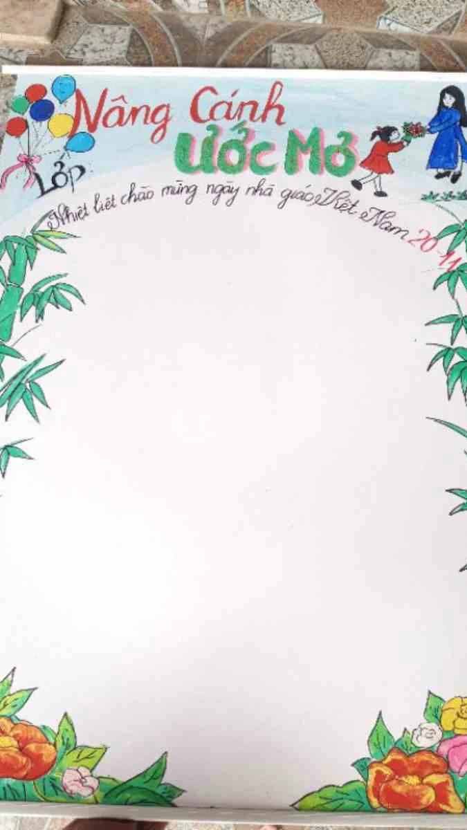 Mẫu báo tường 20/11 đơn giản 2025