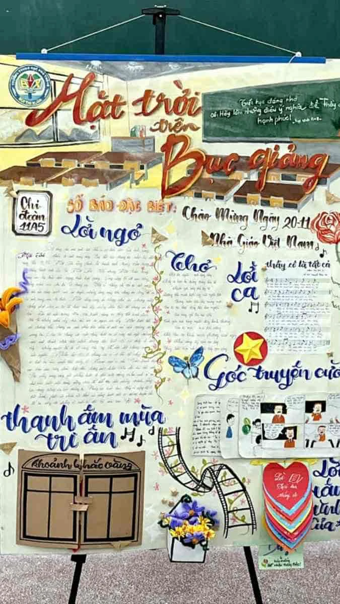 Bích báo ngày Nhà giáo Việt Nam ấn tượng, độc đáo nhất 2025