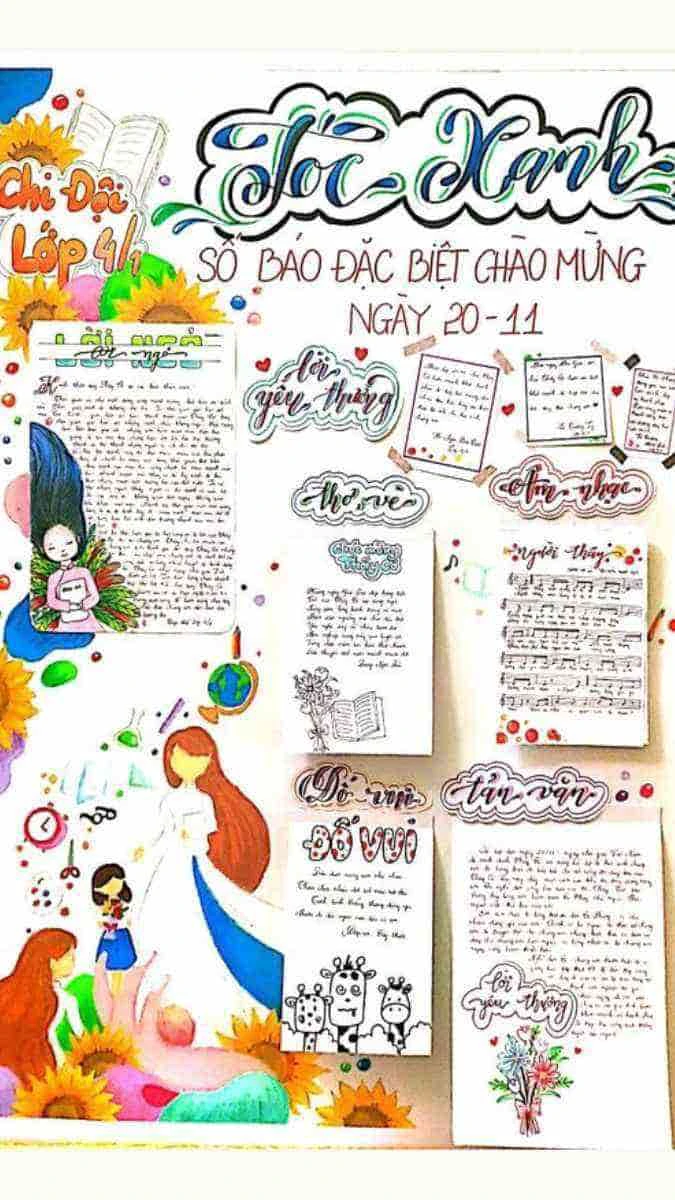 Báo tường 20/11 giải cao, giải nhất