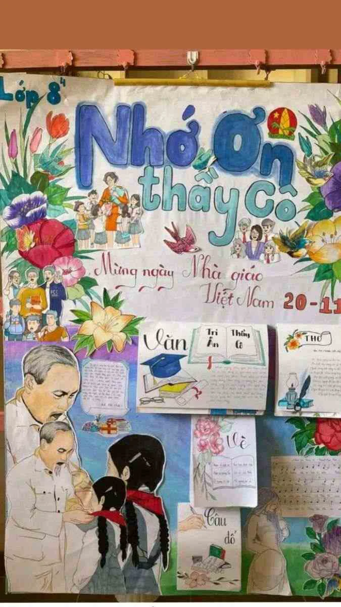 Vẽ bích báo chủ đề tri ân thầy cô độc đáo, đẹp và ấn tượng