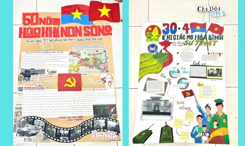 Trang trí báo tường 30/4 1/5 2026