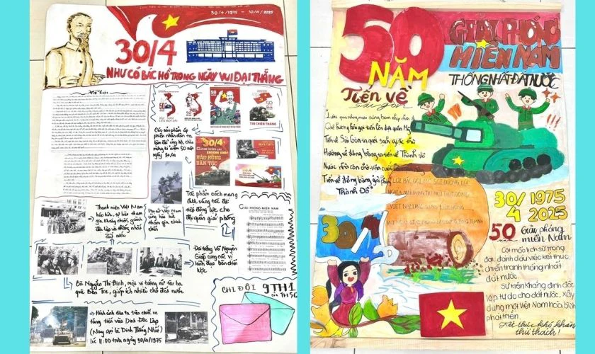Báo tường đẹp chủ đề ngày Giải phóng miền Nam