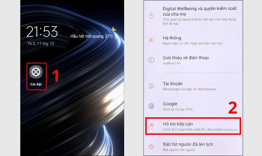 Bật nút Home ảo trên Realme đơn giản 2025