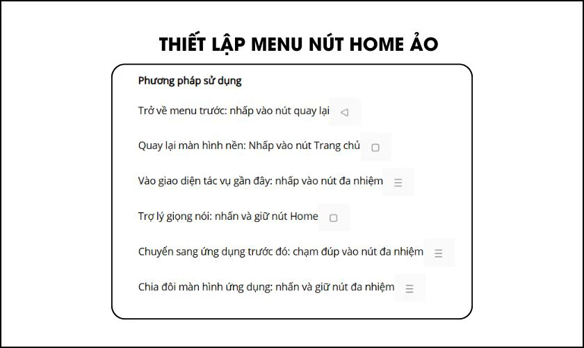 Bạn tùy chỉnh menu nút Home ảo Realme phù hợp với nhu cầu cá nhân