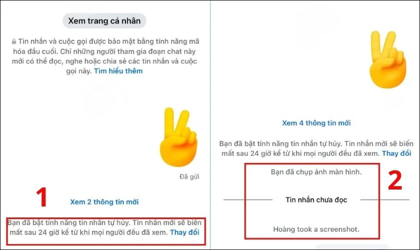 Xác nhận bật chế độ và theo dõi thông báo