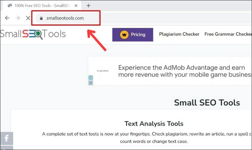 Truy cập website SmallSEOTools