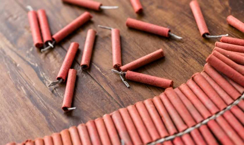 Pháo đỏ ngày Tết vui vẻ