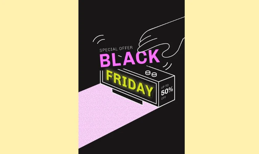 Mẫu poster đẹp để trang trí ngày Black Friday cho cửa hàng