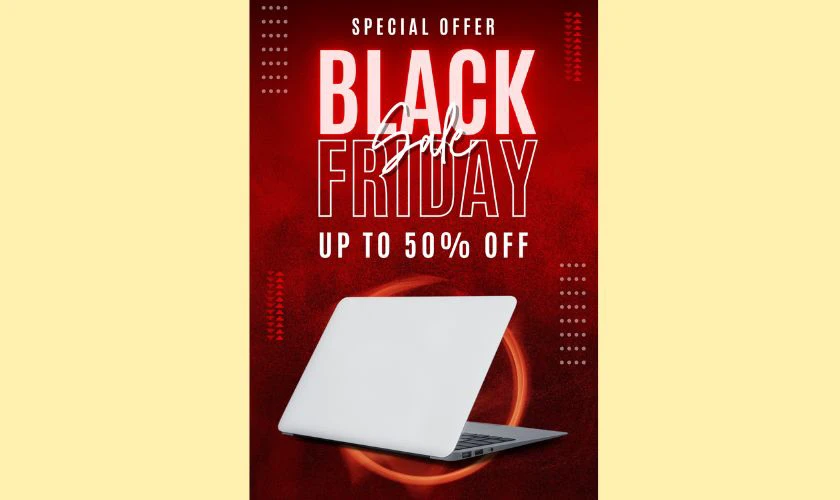 Poster sale Black Friday màu đỏ