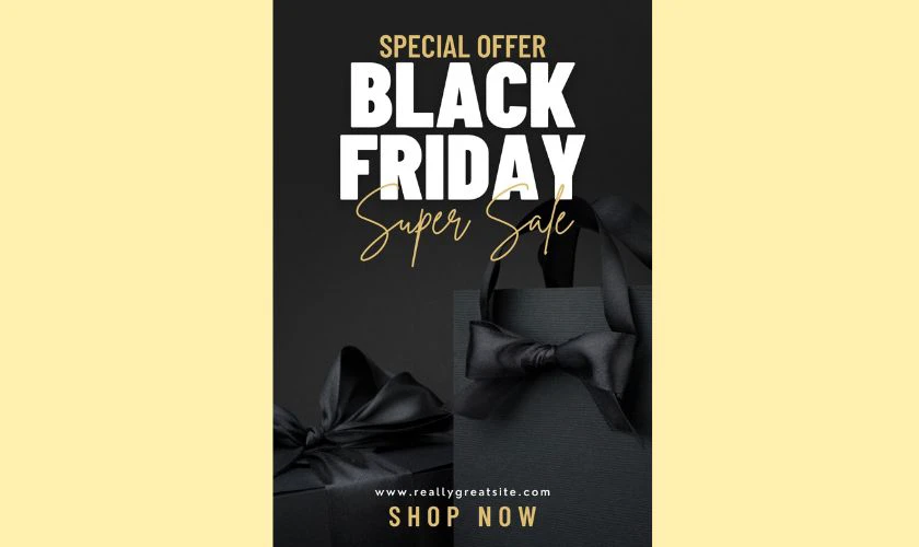 Mẫu poster Black Friday đơn giản nhưng sang trọng