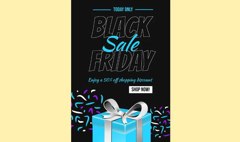 Áp phích Black Friday màu xanh dương