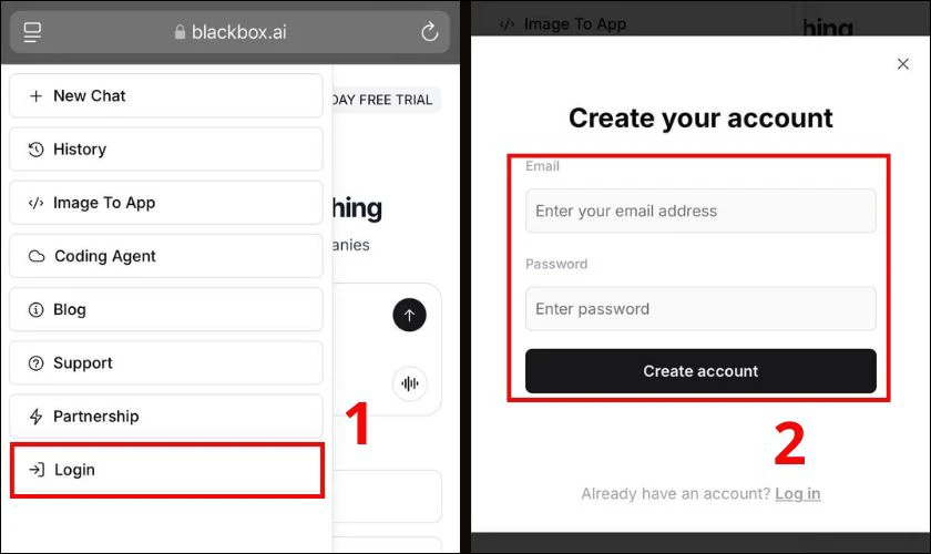 Chọn Login để đăng nhập bằng tài khoản Google hoặc GitHub