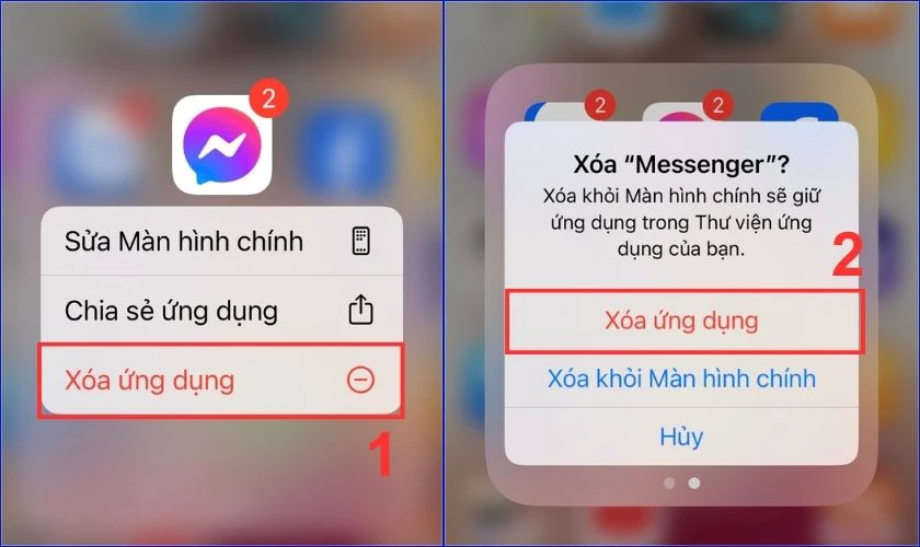 Gỡ cài đặt Messenger trên điện thoại iOS