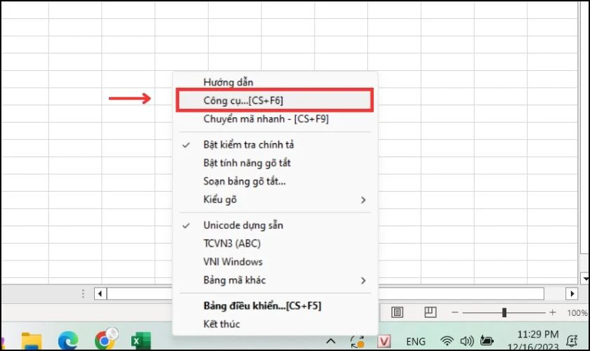 Hướng dẫn bỏ dấu trong Excel bằng Unikey