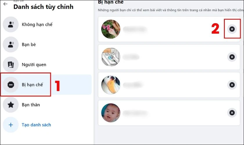 Cách gỡ bỏ hạn chế bạn bè trên Facebook điện thoại, máy tính