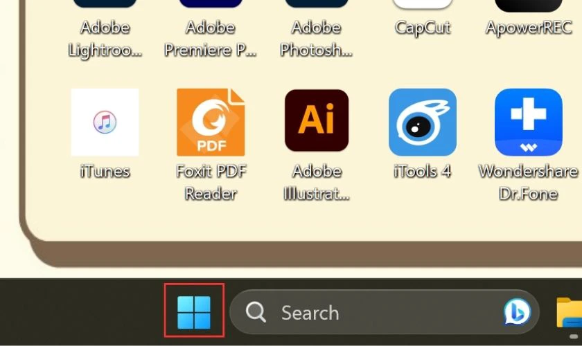 Bạn chọn vào biểu tượng Windows