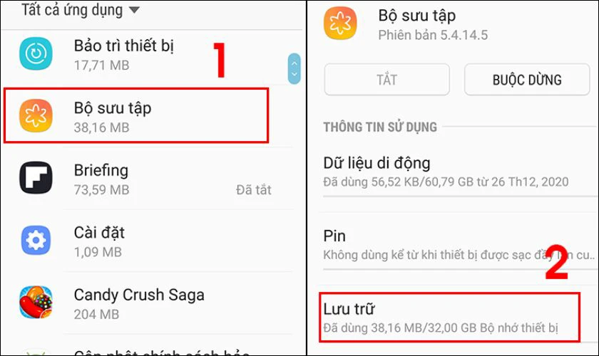 Nhấn vào mục Lưu trữ