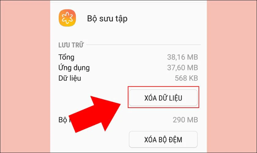 Xóa cache Bộ sưu tập Samsung khi bị lỗi