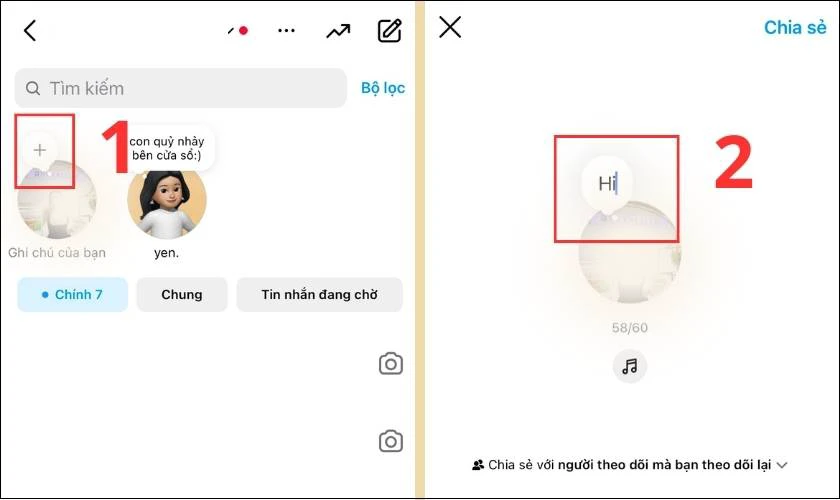 Nhấn dấu cộng và nhập nội dung