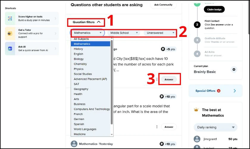 Cách trả lời câu hỏi trên Brainly.com