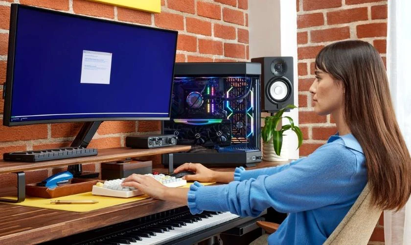 Kết nối máy tính với bàn phím và chuột để tiến hành cài đặt hệ điều hành và hoàn thành quá trình build