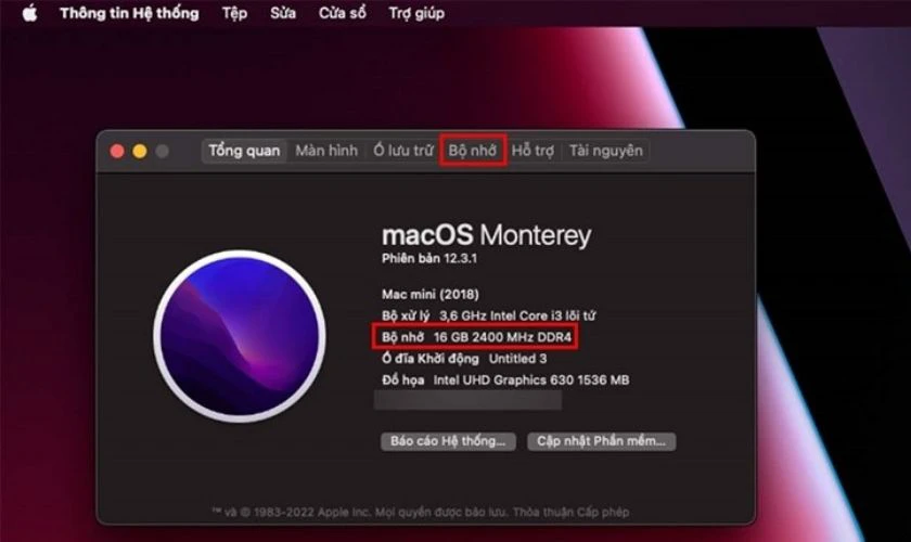 Xem thông số chi tiết ở mục Bộ nhớ