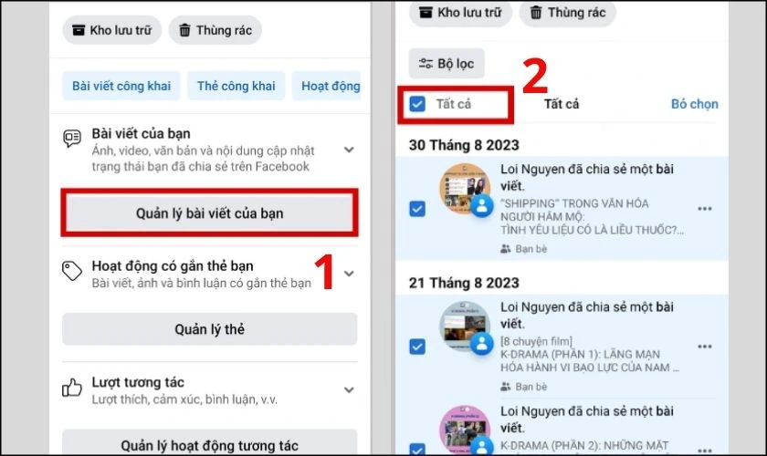 Cách ẩn tất cả bài viết trên Facebook nhanh