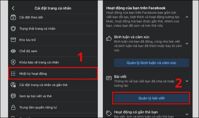 Cách xem lại những bài viết đã bị ẩn