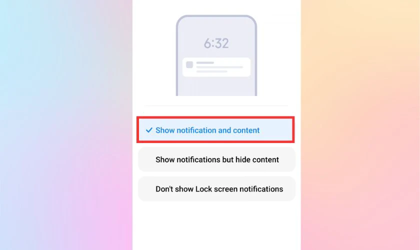 Hiển thị nội dung thông báo trên Màn hình khóa