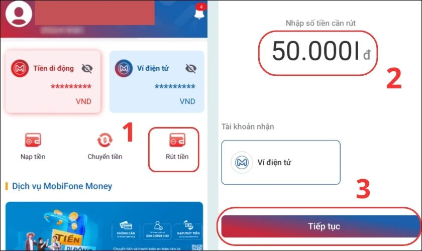 cách rút tiền về ví điện tử