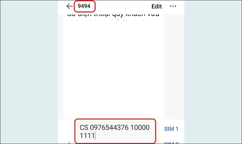 Chuyển tiền bằng cách nhắn tin SMS