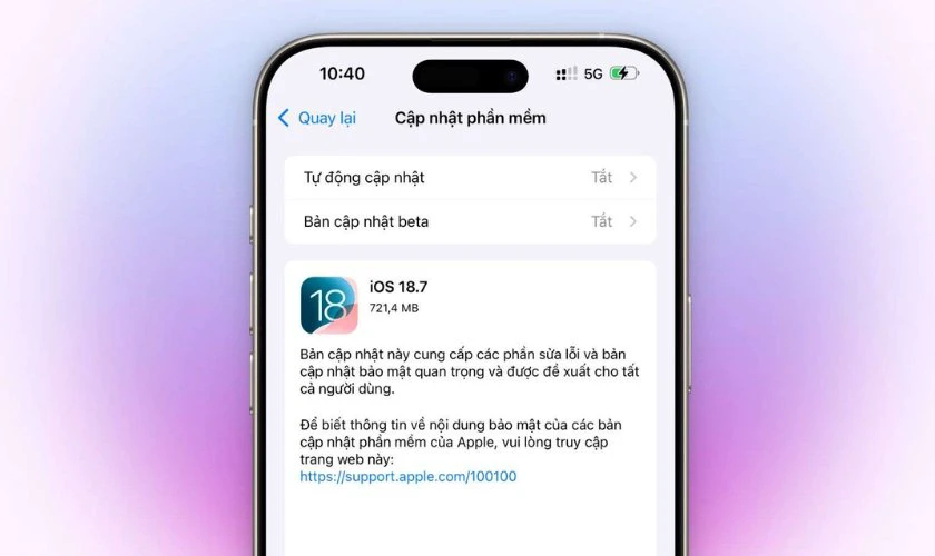 Lưu ý khi bật 5G trên iOS 18.7