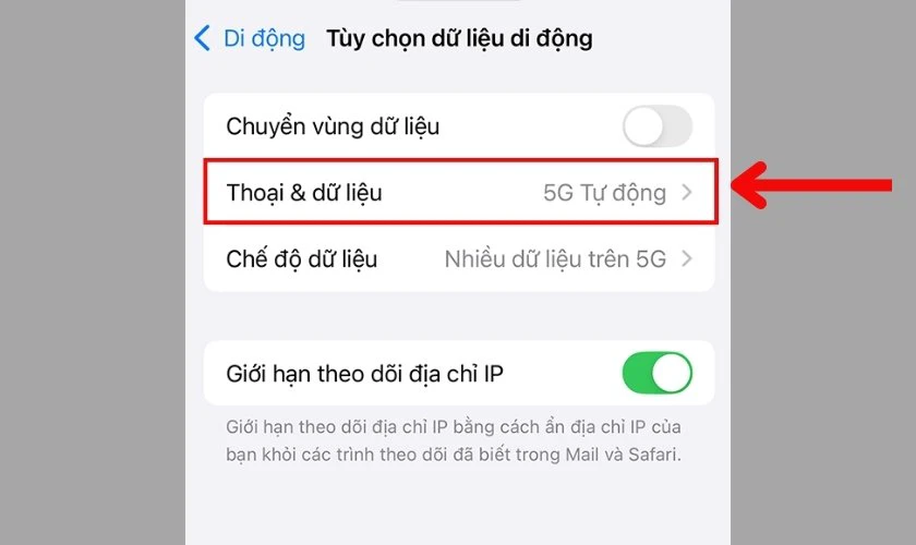 Chọn Thoại & Dữ liệu