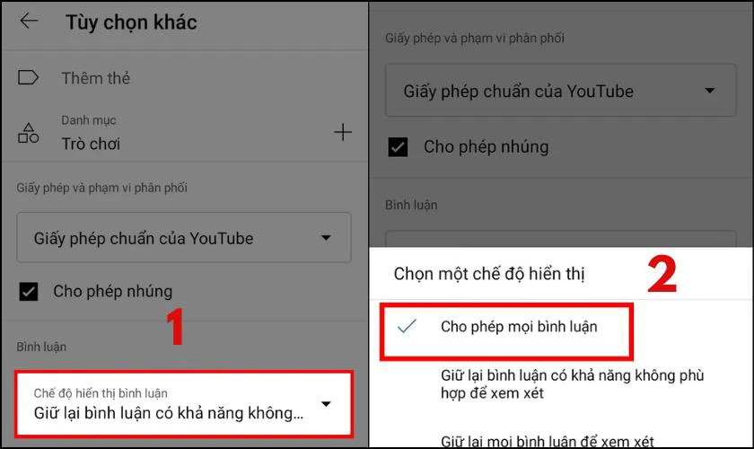 Cách bật bình luận trên Youtube bằng điện thoại nhanh