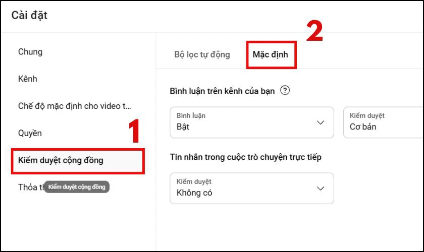 Cách bật bình luận trên Youtube bằng máy tính nhanh