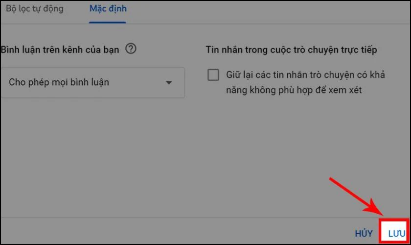 Cách bật bình luận trên Youtube