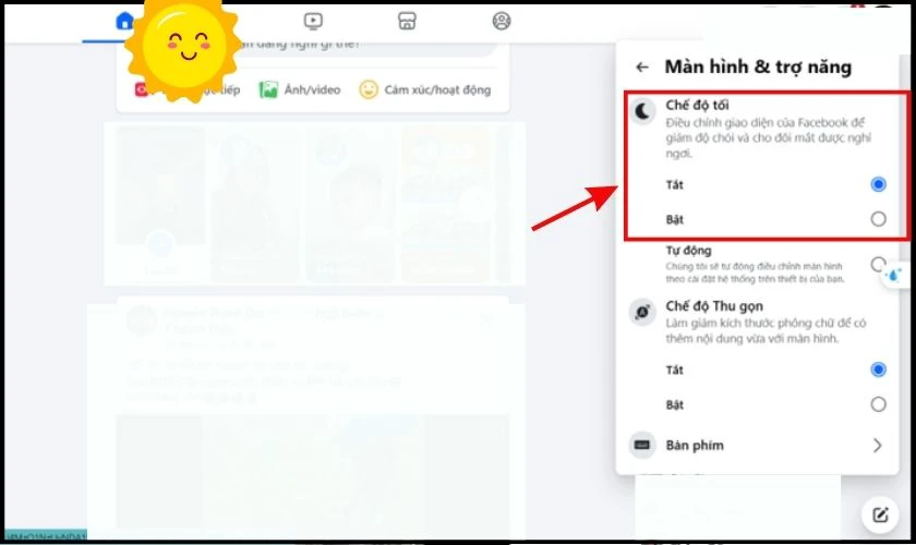 Cách bật chế độ tối trên Facebook máy tính